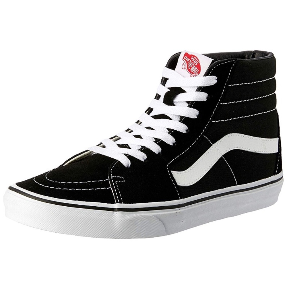 Black and White Vans high top sneakers.